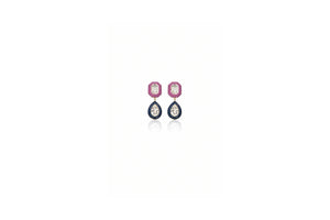 Gemstone Duo Drop Earrings