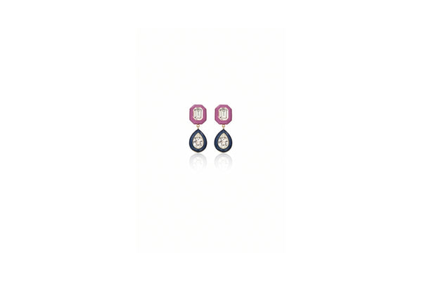 Gemstone Duo Drop Earrings
