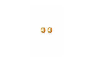 Orange Enamel Huggie Hoop Earrings