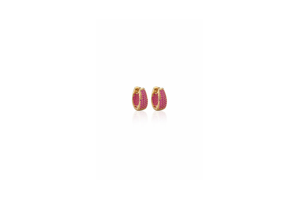 Pink Crystal Pavé Hoops