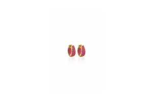 Pink Crystal Pavé Hoops