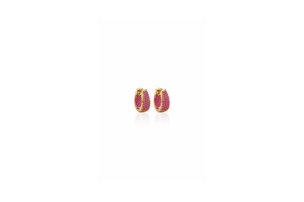 Pink Crystal Pavé Hoops