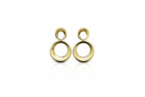 Textured Double Hoop Drop Earrings