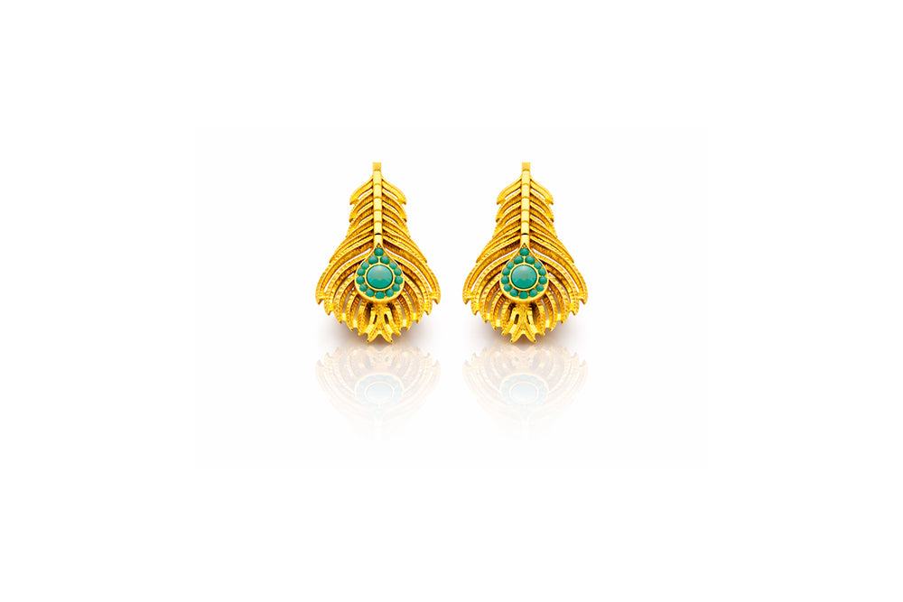 Emerald Fan Earrings