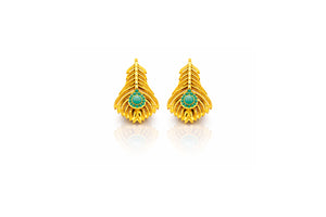 Emerald Fan Earrings
