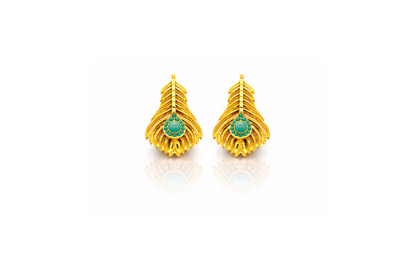Emerald Fan Earrings