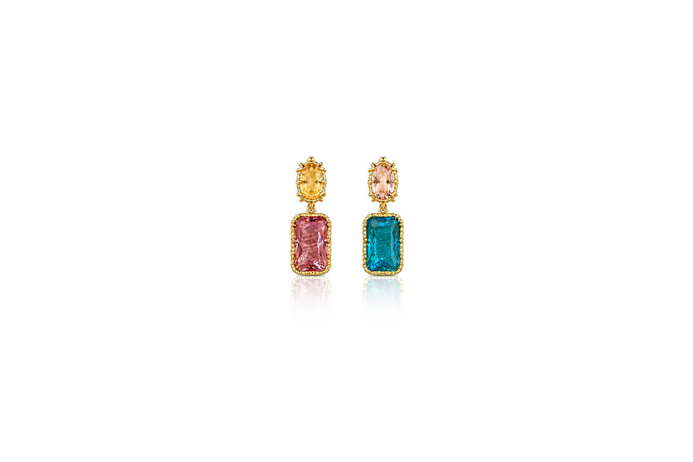 Multicolor Gemstone Drop Earrings