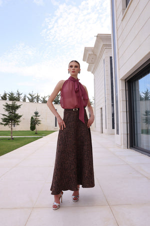 Burgundy Grace Halter Blouse