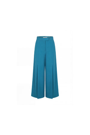 Teal Pleat Pants