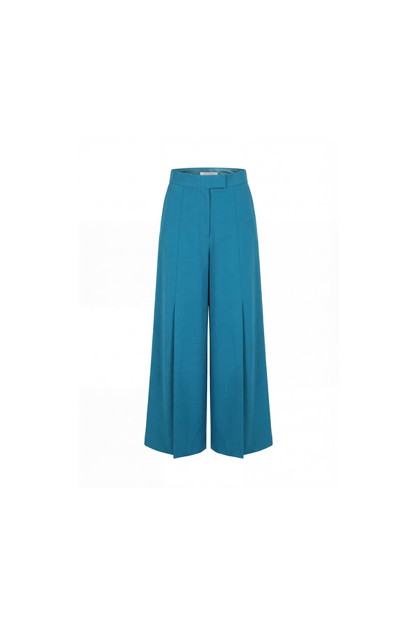 Teal Pleat Pants