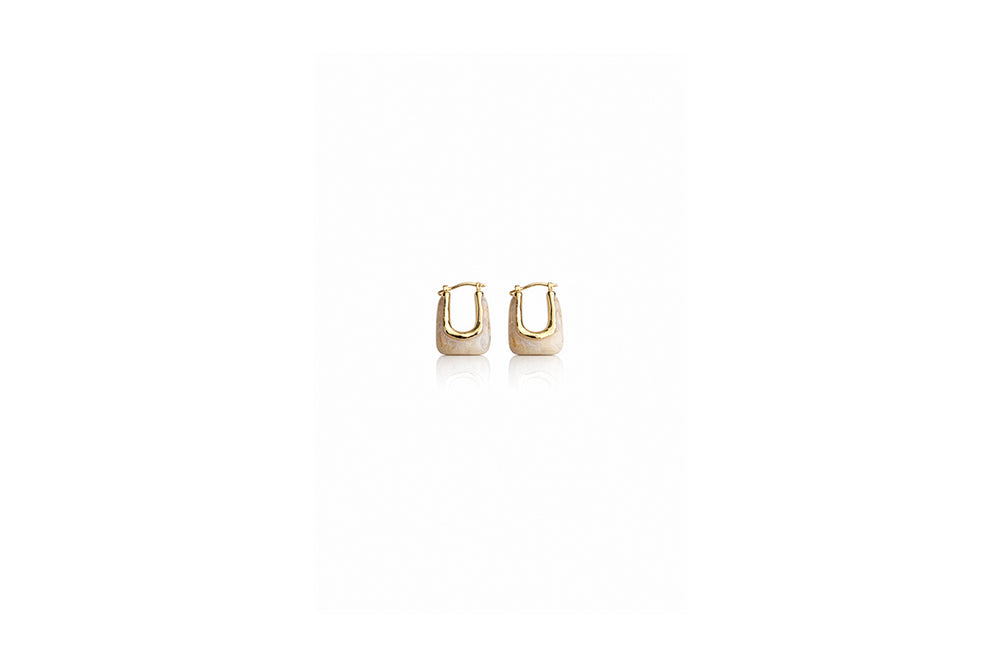 Hammered Gold U-Shape Hoops