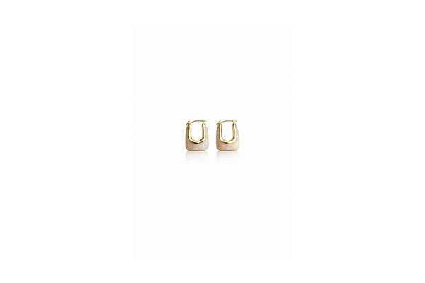 Hammered Gold U-Shape Hoops