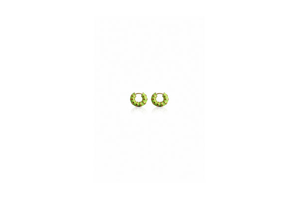 Green Enamel Stripe Hoops
