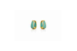 Turquoise Crystal Hoop Earrings