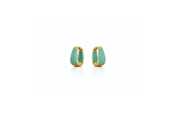 Turquoise Crystal Hoop Earrings