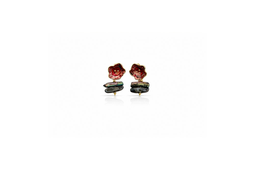 Floral Baroque Pearl Drop Earrings
