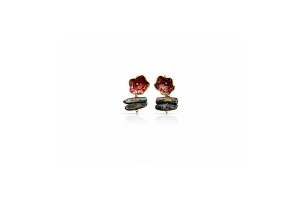 Floral Baroque Pearl Drop Earrings