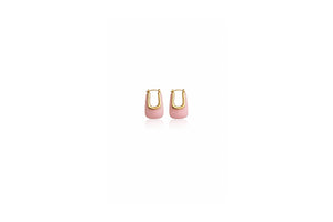Blush Pink Enamel Drop Hoops