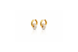 Pearl Pavé Hoop Earrings