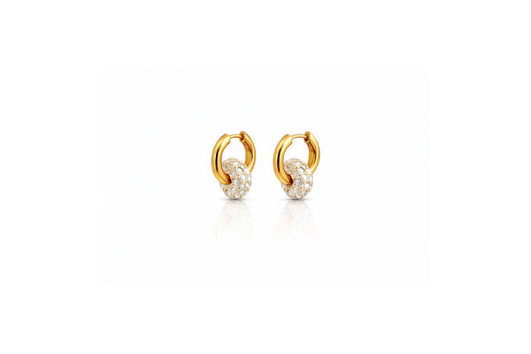 Pearl Pavé Hoop Earrings