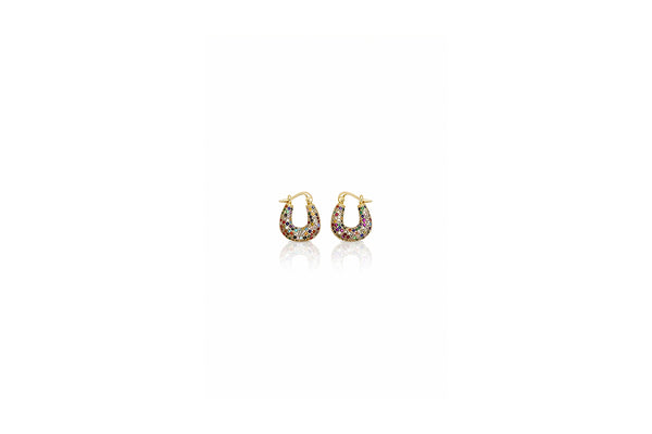 Multicolor Crystal Hoop Earrings