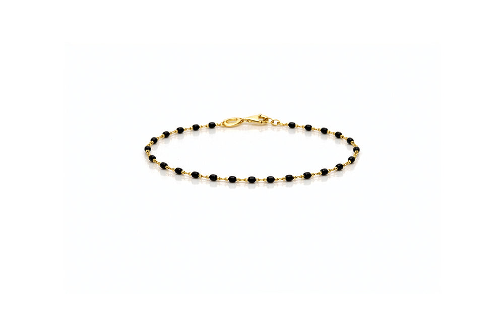 Onyx Gold Beaded Bracelet