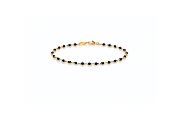 Onyx Gold Beaded Bracelet