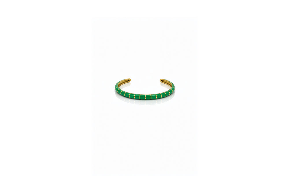 Soleil Enamel Cuff – Green