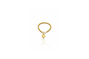 Golden Heart Bead Bracelet