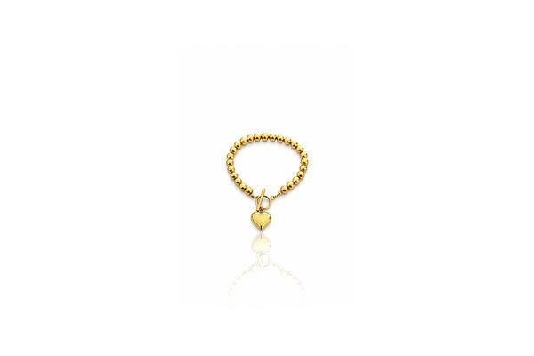 Golden Heart Bead Bracelet
