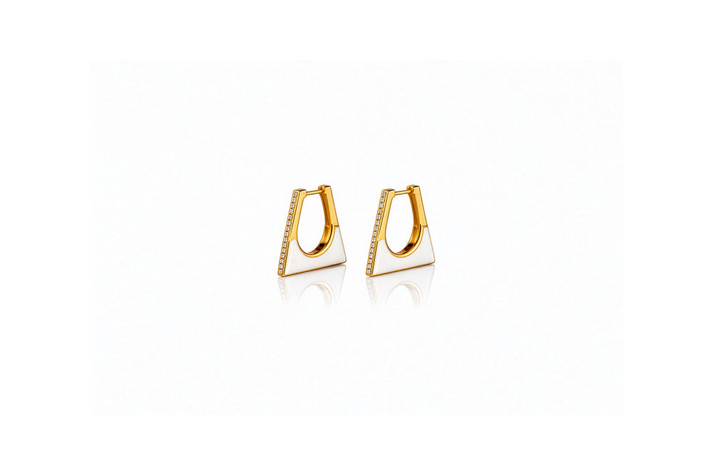 Geometric Crystal Frame Earrings
