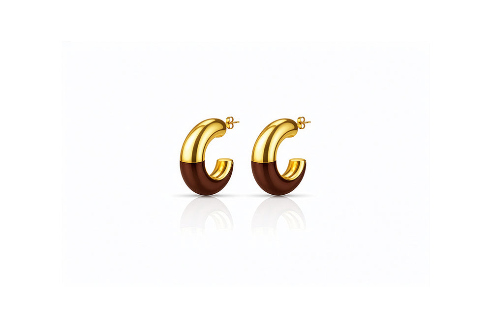 duo tone mocha earrings