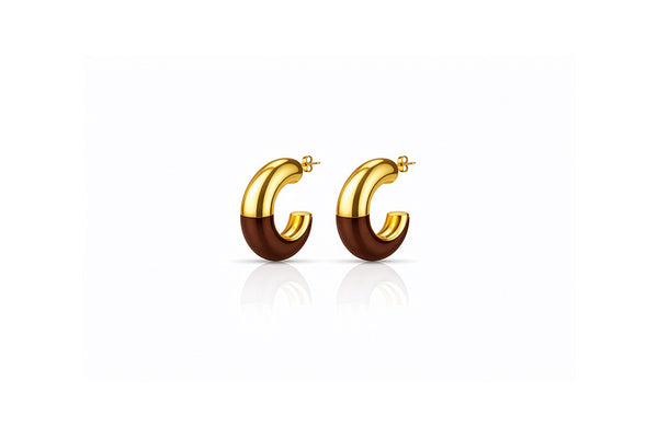 duo tone mocha earrings