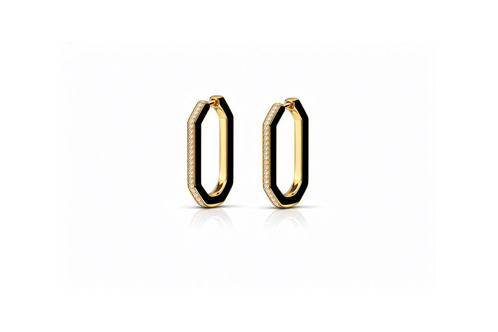 enamel hoop earrings