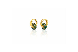 Emerald Pavé Hoop Earrings