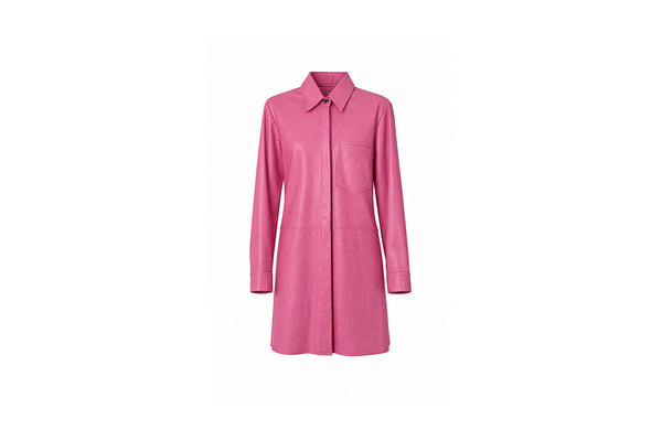 Blush Leather Belted Jacket