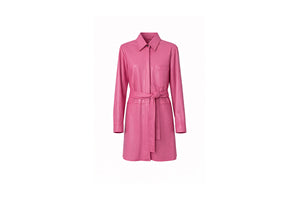 Blush Leather Belted Jacket