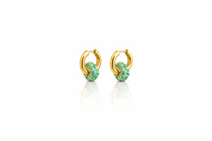 Turquoise Halo Hoop Earrings