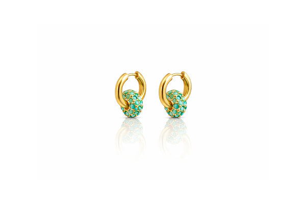 Turquoise Halo Hoop Earrings