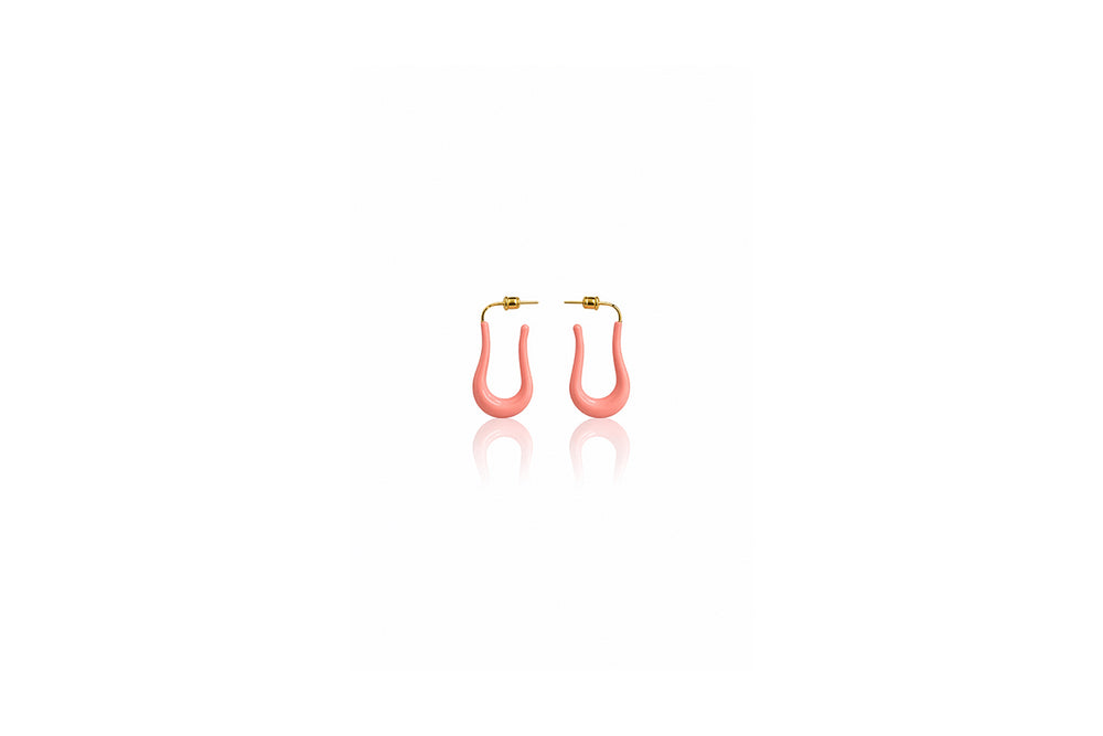 Coral Drop Hoop Earrings