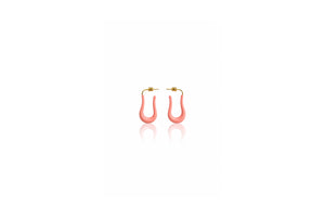 Coral Drop Hoop Earrings