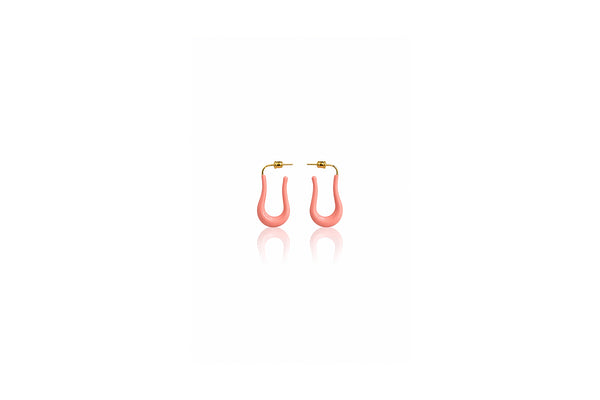 Coral Drop Hoop Earrings
