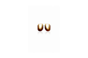 Amber Enamel U-Hoop Earrings