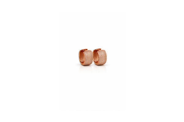 Rose Gold Pavé Hoop Earrings