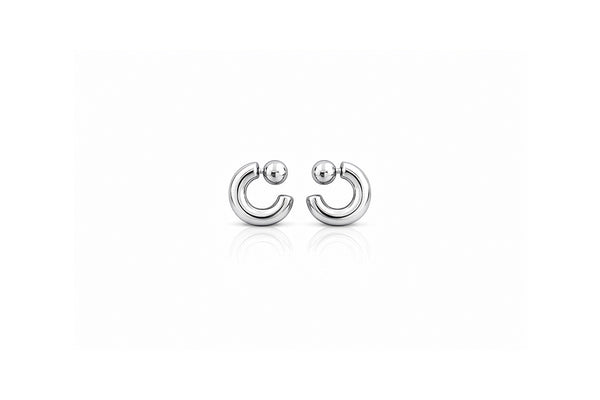 Silver Sculptural Hoop Earrings