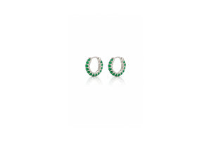 Emerald Halo Hoop Earrings