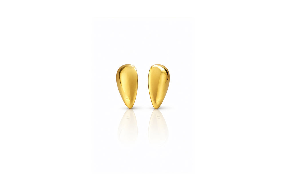 Gold Teardrop Stud Earrings