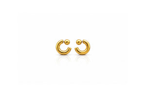 Gold Sphere Hoop Earrings