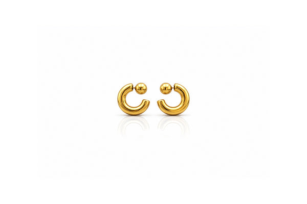 Gold Sphere Hoop Earrings