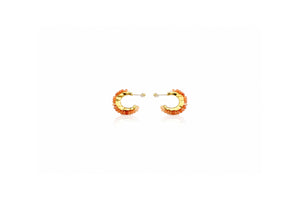 Coral Beaded Hoop Earrings